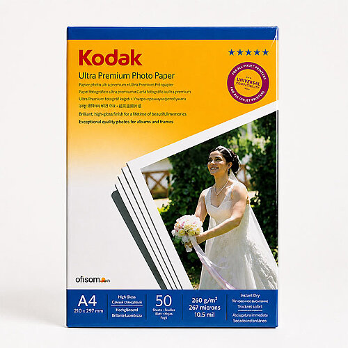 Kodak A4 Parlak İnkjet Fotoğraf Kağıdı 260gr. - Kodak