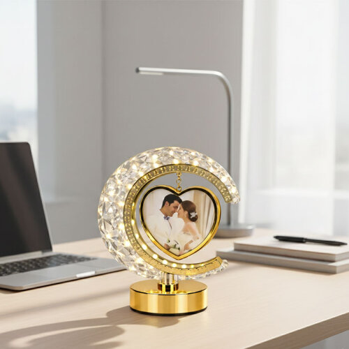 Kristal Ay Kalpli Işıklı Fotoğraf Çerçevesi - 2