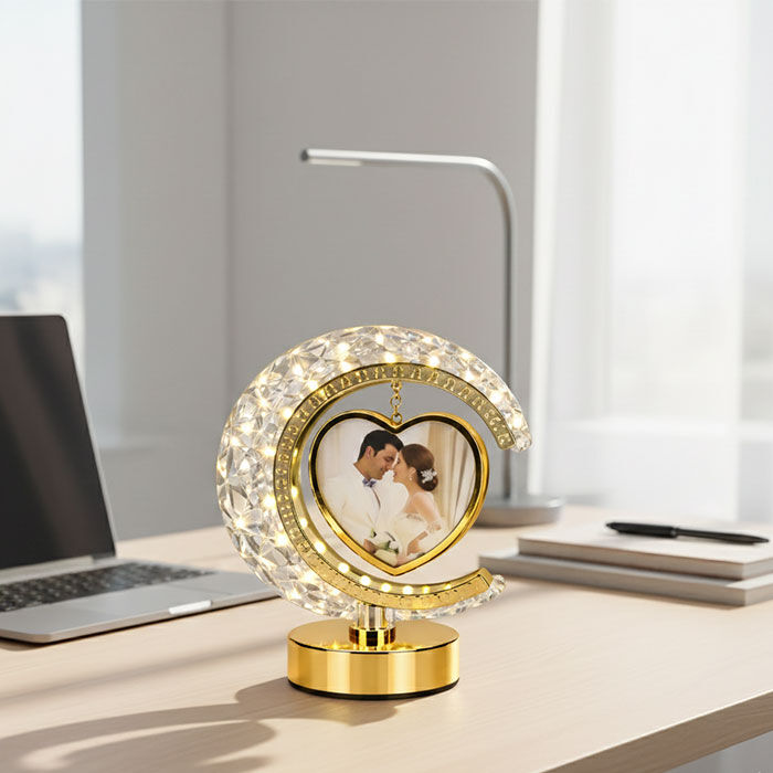 Kristal Ay Kalpli Işıklı Fotoğraf Çerçevesi - 2