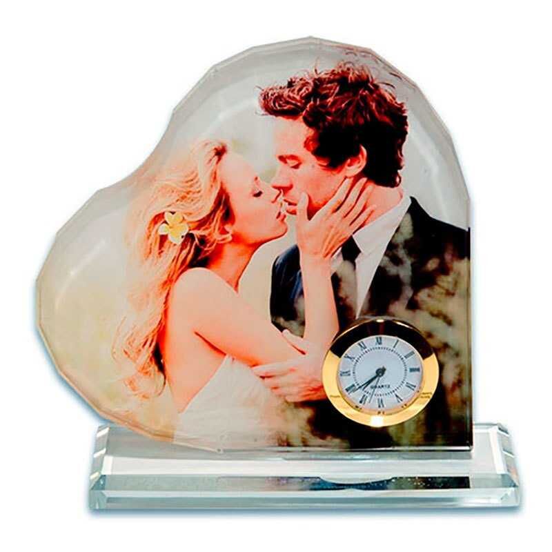 Kristal Plaket Kalp Saatli - 1