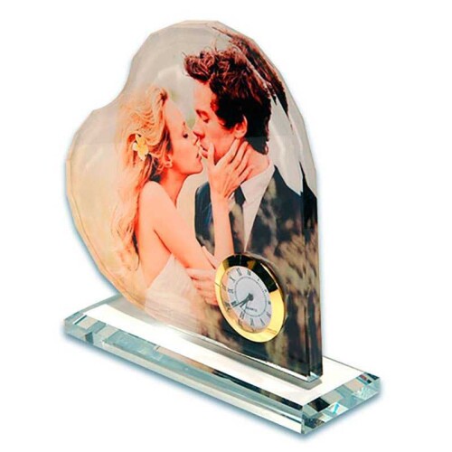 Kristal Plaket Kalp Saatli - 2