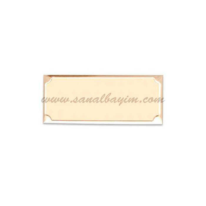 Lazer Kazıma Alüminyum Altın Plaket 7,3cm x 2,7cm - 1