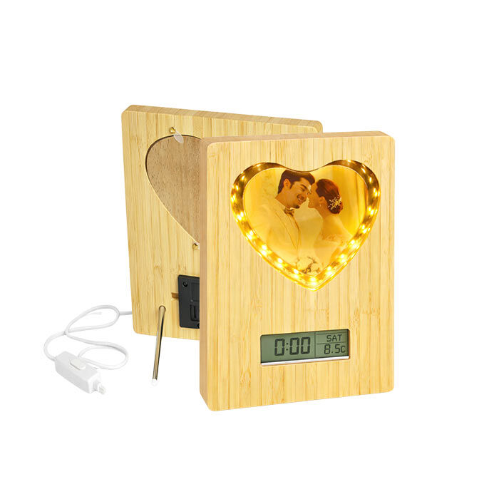 Led Işıklı Dijital Saatli Ayna Fotoğraf Çerçevesi - 2