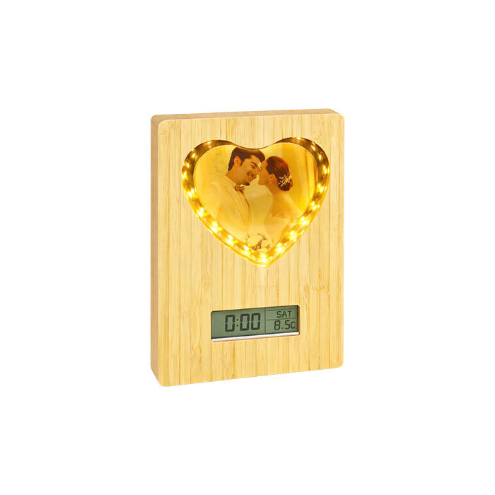 Led Işıklı Dijital Saatli Ayna Fotoğraf Çerçevesi - 5