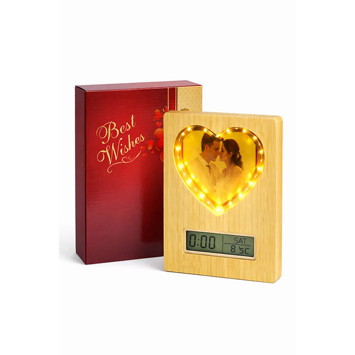 Led Işıklı Dijital Saatli Ayna Fotoğraf Çerçevesi - 3