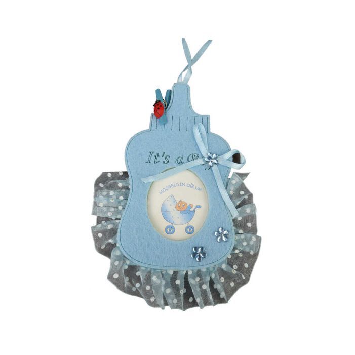 Mavi Biberon Keçe Bebek Çerçevesi - 1