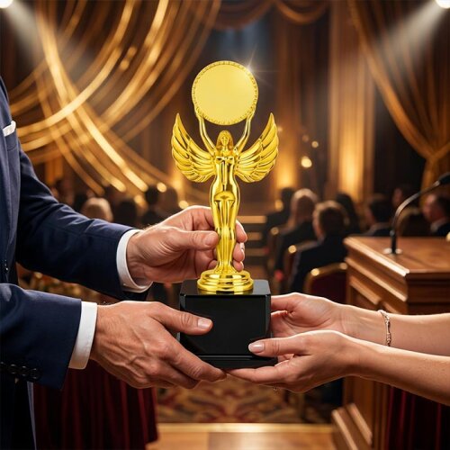 Kanatlı Melek Ödül Kupası Altın - 160mm - (1)