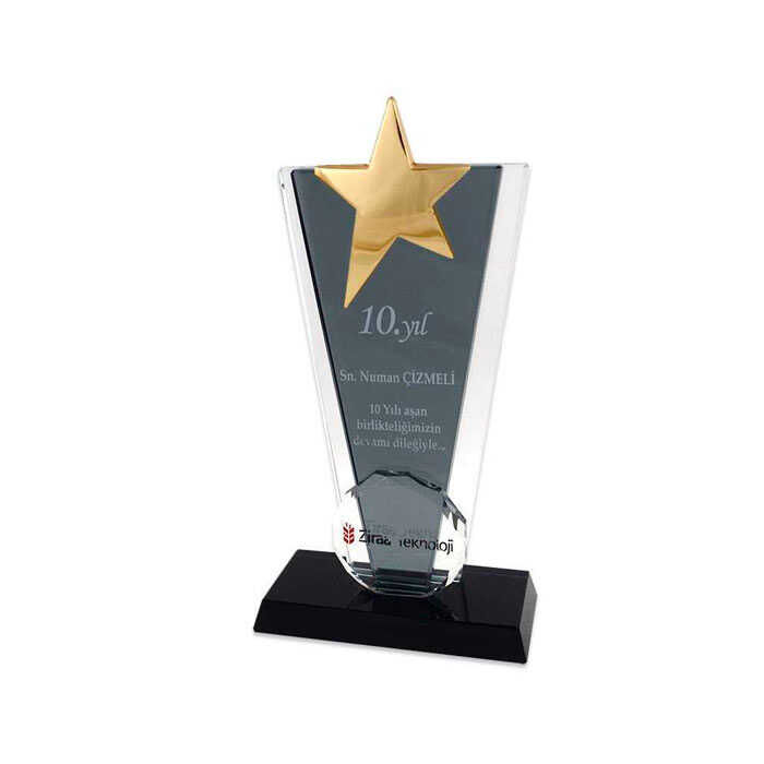 Kristal Plaket KC-1021 M. Yıldız F. Siyah Demonte - 2