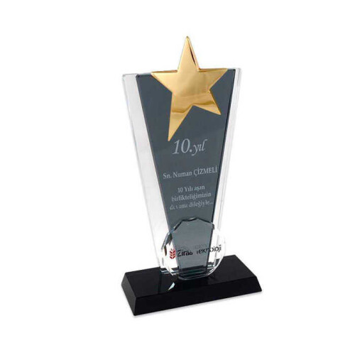 Kristal Plaket KC-1021 M. Yıldız F. Siyah Demonte - 3