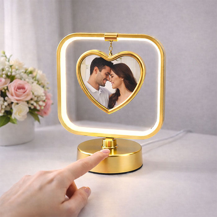 Modern Işıklı Kapli Kare Fotoğraf Çerçevesi - 1