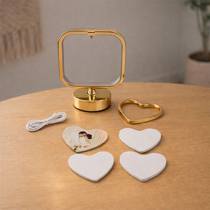 Modern Işıklı Kapli Kare Fotoğraf Çerçevesi - 6