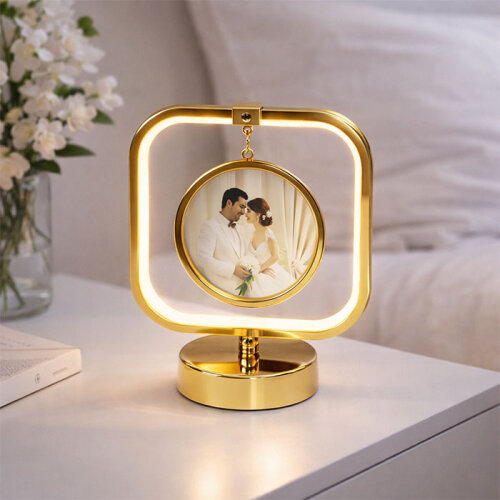 Modern Işıklı Yuvarlak Kare Fotoğraf Çerçevesi - 2