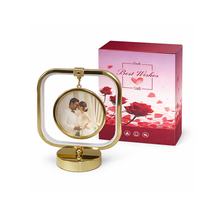 Modern Işıklı Yuvarlak Kare Fotoğraf Çerçevesi - 6