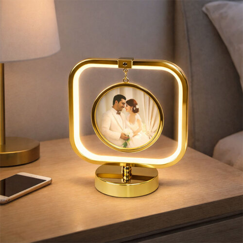 Modern Işıklı Yuvarlak Kare Fotoğraf Çerçevesi - 1