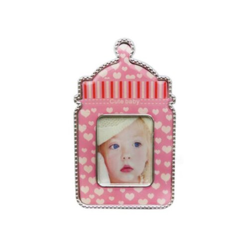 Pembe Biberon Bebek Magnet Çerçevesi - 