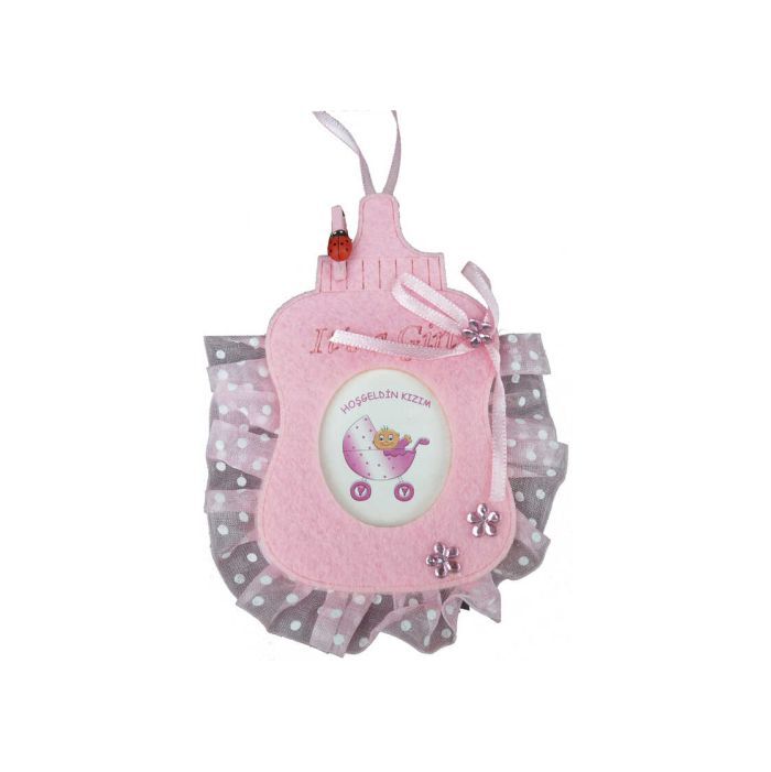 Pembe Biberon Keçe Bebek Çerçevesi - 1