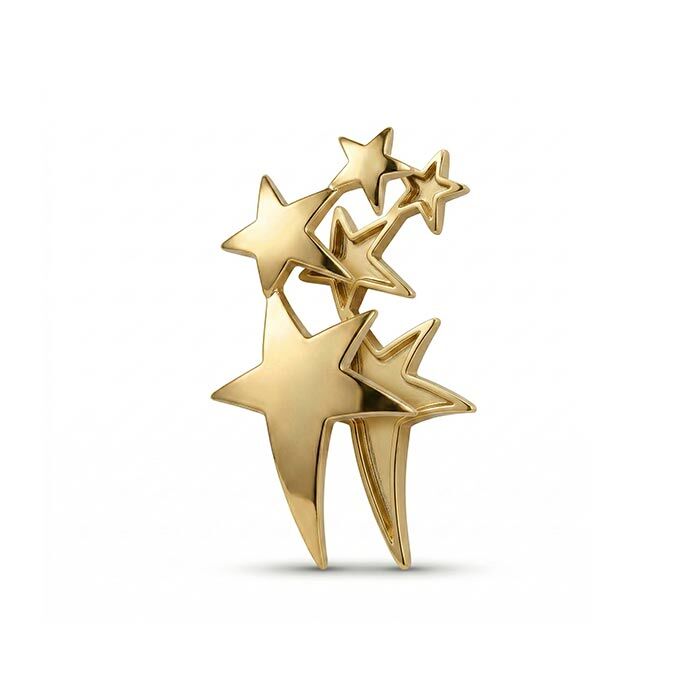 Plaket İçin 3lü Metal Yıldız Altın - 140mm - 4