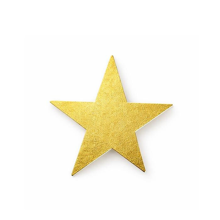 Plaket İçin Kabartma Metal Yıldız Altın - 75x63mm - 3