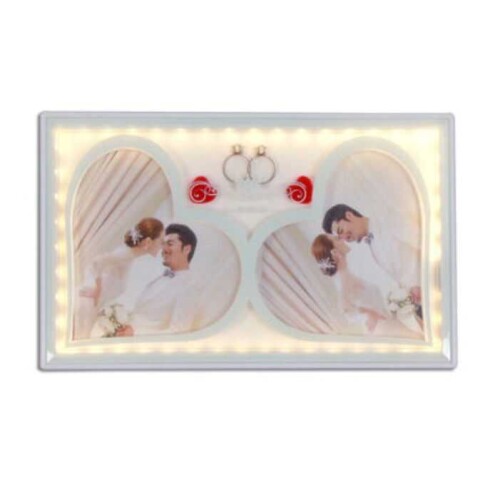 Plastik Led Işıklı 2li Kalp Fotoğraf Çer 7493-15 - 