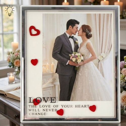 Plastik Led Işıklı Fotoğraf Çer 20x25 Kalp 7493-7 - 2