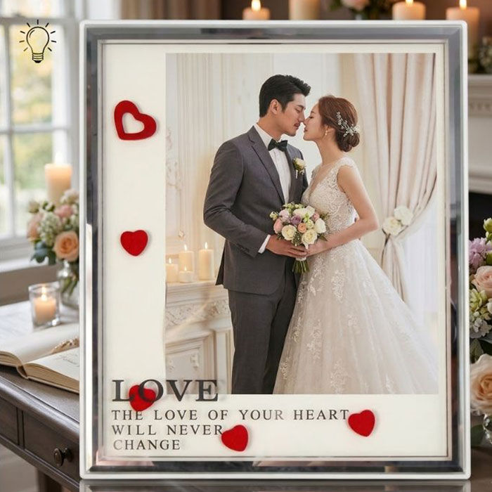Plastik Led Işıklı Fotoğraf Çer 20x25 Kalp 7493-7 - 2