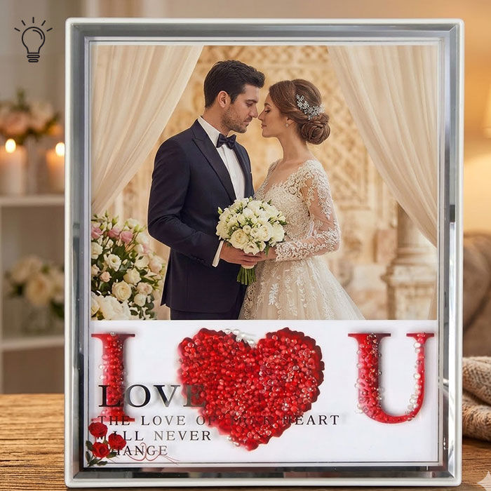 Plastik Led Işıklı Fotoğraf Çer 25x20 Love 7493-8 - 2