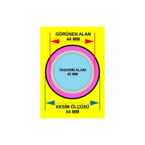 Rozet Anahtarlık 44 mm Yeni 100lü Paket - 3