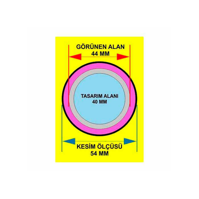 Rozet Anahtarlık 44 mm Yeni 100lü Paket - 3