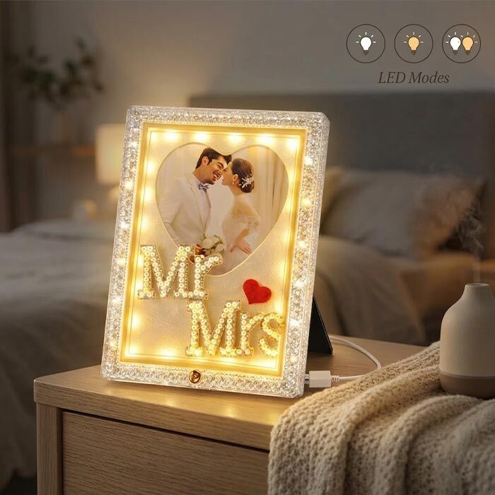 Sihirli Ayna 3 Işıklı Fotoğraf Çerçevesi 10x15 - 1