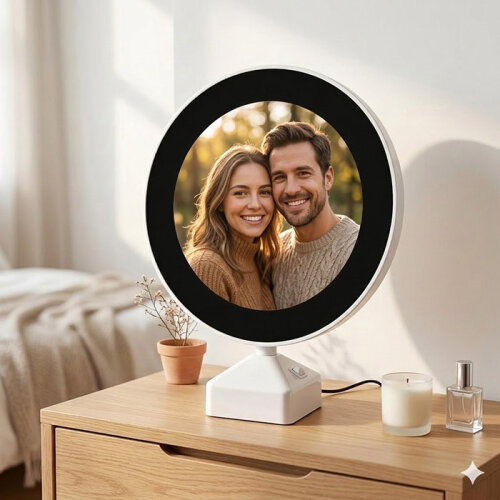 Sihirli Ayna Fotoğraf Çerçevesi Yuvarlak - sanalbayim