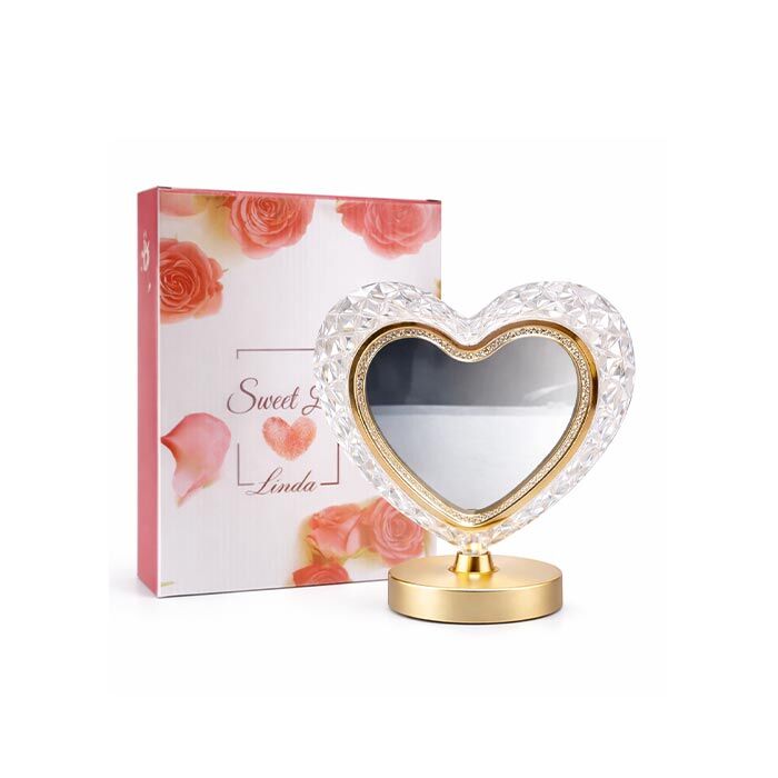 Sihirli Işıklı Kristal Kalp Fotoğraf Çerçevesi - 5