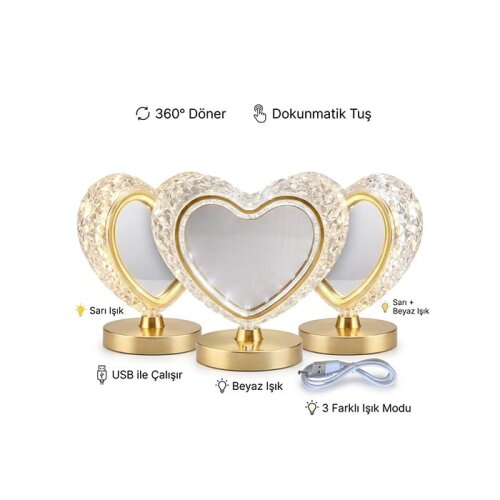 Sihirli Işıklı Kristal Kalp Fotoğraf Çerçevesi - 2