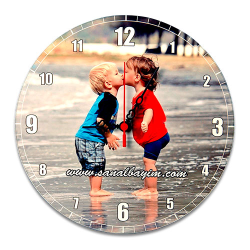 Sublimasyon 30cm Yuvarlak MDF Saat - 
