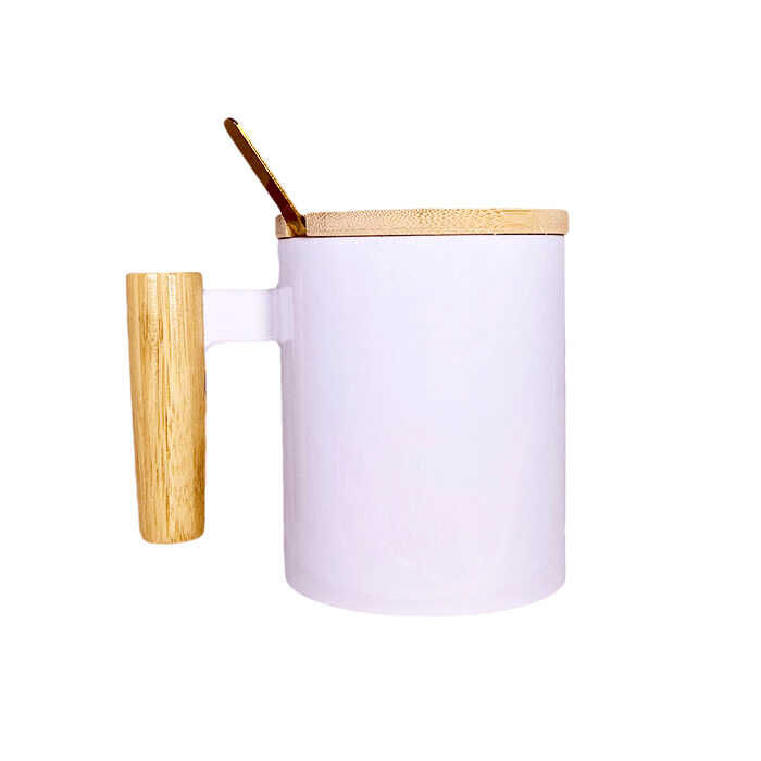 Süblimasyon Ahşap Sap Kapak ve Kaşıklı Kupa UC - 1