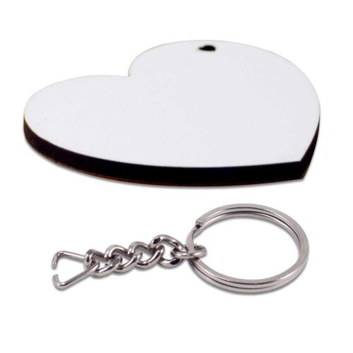 Sublimasyon Anahtarlık HDF Kalp Çift Taraflı - (1)