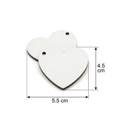 Sublimasyon Anahtarlık HDF Kalp Tek Taraflı - 3