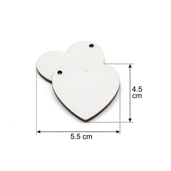 Sublimasyon Anahtarlık HDF Kalp Tek Taraflı - 3