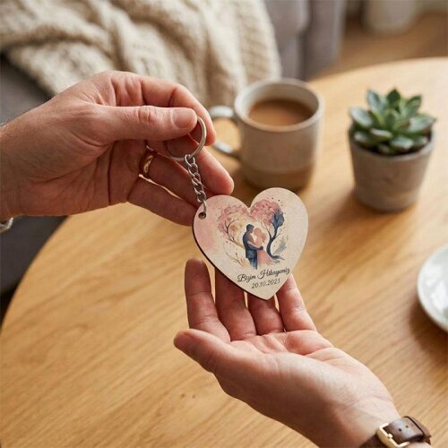 Sublimasyon Anahtarlık HDF Kalp Tek Taraflı - 