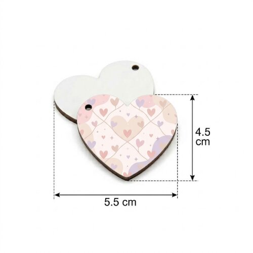 Sublimasyon Anahtarlık HDF Kalp Tek Taraflı - (1)