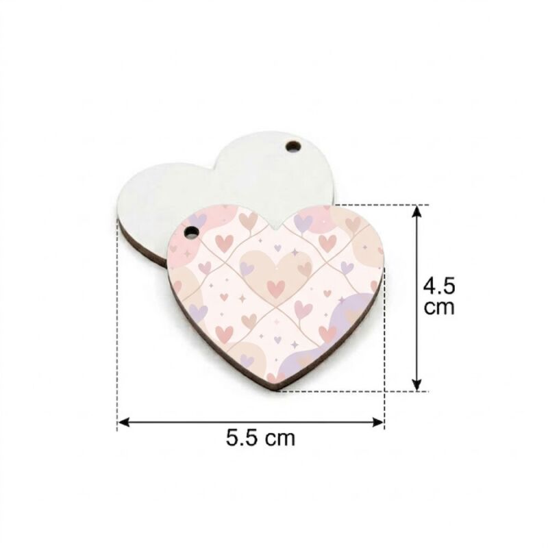 Sublimasyon Anahtarlık HDF Kalp Tek Taraflı - 2