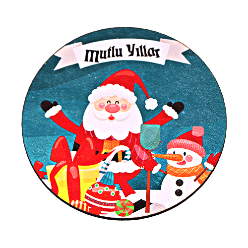 Sublimasyon Bardak Altı Yuvarlak 9,5cm Eko Ahşap - (1)