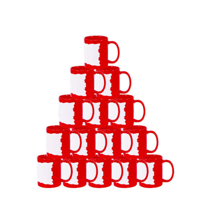 Sublimasyon Dekoratif Alanlı Kırmızı Kupa Kutusuz - 2