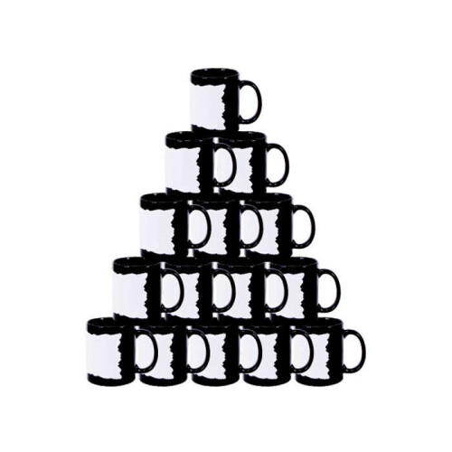 Sublimasyon Dekoratif Alanlı Siyah Kupa Kutusuz - (1)