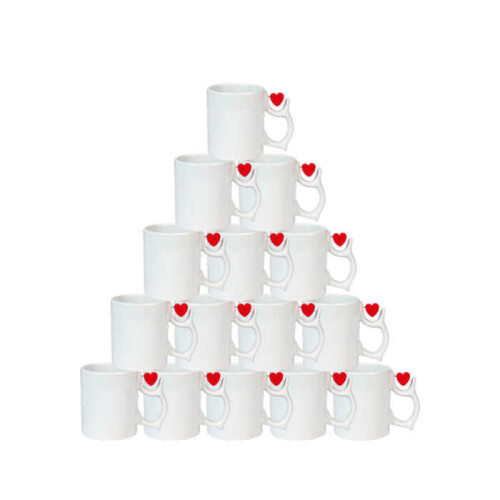 Sublimasyon Dönen Kalp Figürlü Kupa Bardak Kutusuz - 