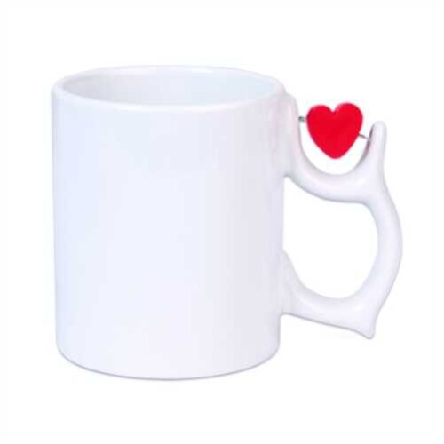 Sublimasyon Dönen Kalp Figürlü Kupa Bardak - (1)