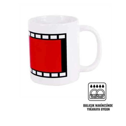 Sublimasyon Film Şeritli Beyaz İthal Sihirli Kupa - 