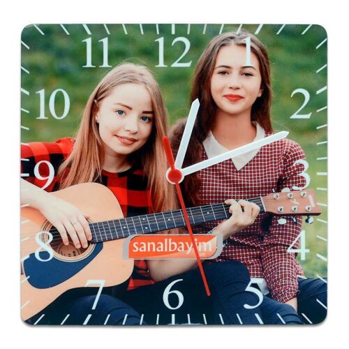 Sublimasyon HDF Duvar Saati 20cm Kare - 