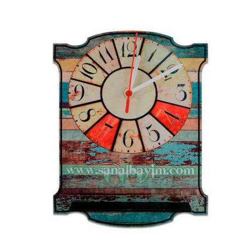 Sublimasyon HDF Duvar Saati Vintage - 