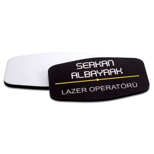 Sublimasyon Yaka İsimliği HDF Dörtgen Elips 40x70 - (1)