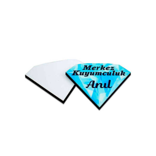 Sublimasyon Yaka İsimlik HDF Elmas 55x57mm - (1)